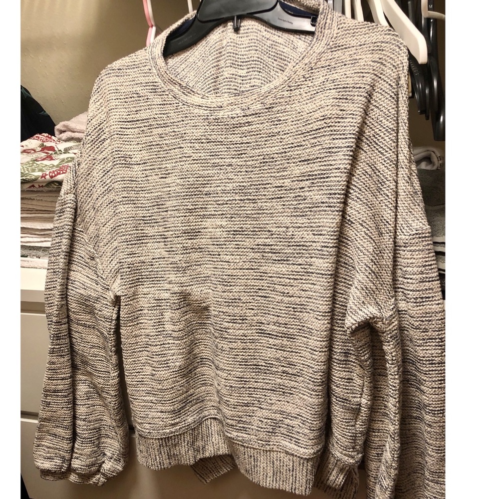 New Grey/White Striped Sweater sz 2XL